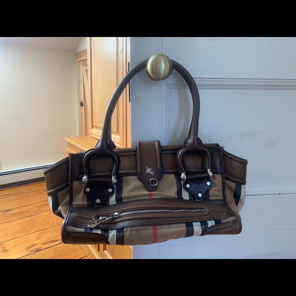Burberry leather, canvas women handbag